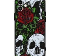 Skull & Rose Print Phone Case