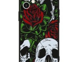 Skull & Rose Print Phone Case