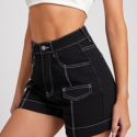 Slant Pocket Denim Shorts