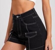 Slant Pocket Denim Shorts