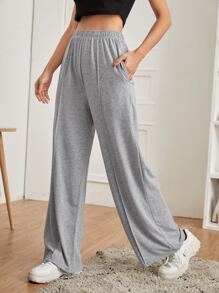 Slant Pocket Wide Leg Sweatpants