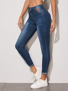 Slant Pocket Zip Fly Skinny Jeans