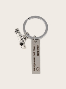 Slogan Decor & Car Charm Keychain