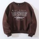 Slogan Embroidery Drop Shoulder Sweatshirt