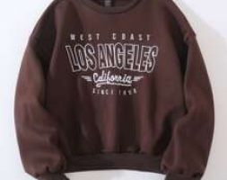 Slogan Embroidery Drop Shoulder Sweatshirt