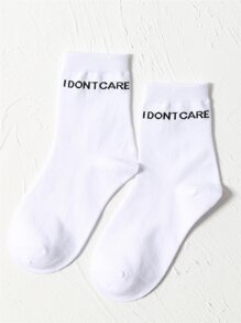 Slogan Graphic Crew Socks