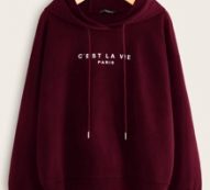 Slogan Graphic Drawstring Hoodie