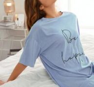 Slogan Graphic Drop Shoulder Night Dress