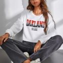 Slogan Graphic Drop Shoulder Sweatshirt