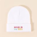 Slogan Graphic Embroidery Knit Beanie