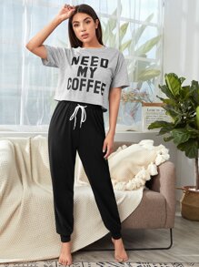 Slogan Graphic PJ Set