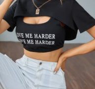 Slogan Graphic Tank Top With Super Crop Tee