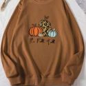 Slogan Pumpkin Graphic Sweatshirt