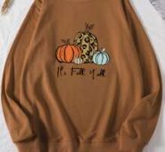 Slogan Pumpkin Graphic Sweatshirt