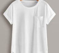 Slub Knit Curved Hem Tee