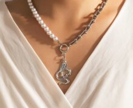 Snake Pendant Chain Necklace