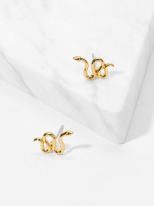 Snake Shaped Stud Earrings 1pair