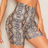 Snakeskin Print Cycling Leggings