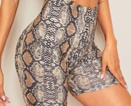 Snakeskin Print Cycling Leggings