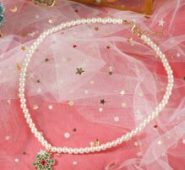 Snowflake Decor Faux Pearl Beaded Necklace