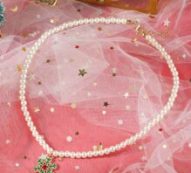 Snowflake Decor Faux Pearl Beaded Necklace