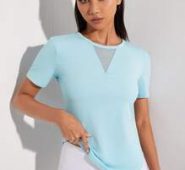 Softness High Stretch Sheer Mesh Insert Sports Top