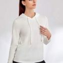 Solid Backless Softness Sports Hoodie