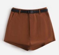 Solid Belted Shorts