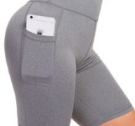 Solid Biker Shorts With Phone Pocket