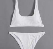 Solid Bikini Swimsuit