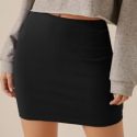 Solid Bodycon Mini Skirt