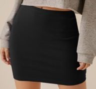 Solid Bodycon Mini Skirt