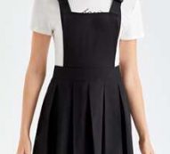 Solid Buckle Pinafore Dress