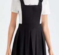 Solid Buckle Pinafore Dress