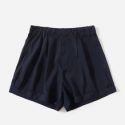 Solid Button Fly Cuffed Shorts