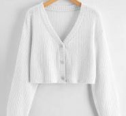 Solid Button Front Waffle Cardigan