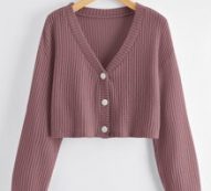 Solid Button Front Waffle Cardigan