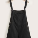 Solid Button Pocket Cuffed Jumpsuit