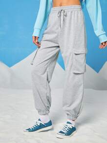 Solid Cargo Knot Sweatpants