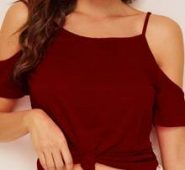 Solid Cold Shoulder Top