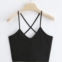 Solid Contrast Lace Cami Top