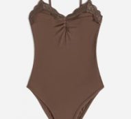 Solid Contrast Lace Ruched Cami Bodysuit