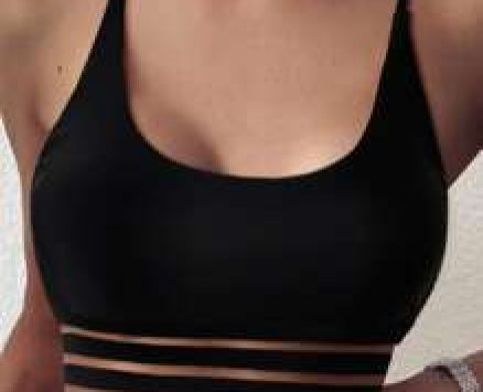 Solid Contrast Mesh Tankini Top