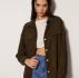 Solid Corduroy Button Front Overshirt