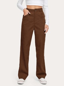 Solid Corduroy Pants