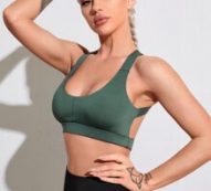 Solid Criss Cross Back Sports Bra