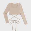 Solid Criss Cross Crop Tee