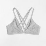 Solid Criss Cross Rib Bra