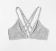 Solid Criss Cross Rib Bra
