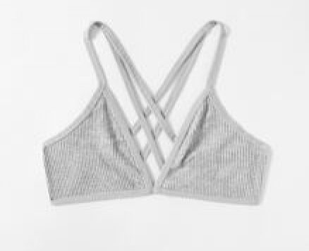Solid Criss Cross Rib Bra